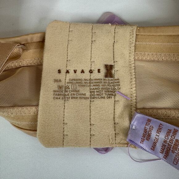 Savage x Fenty Core Microfiber Strapless Bra Honey Size 36A NWT - Picture 8 of 10